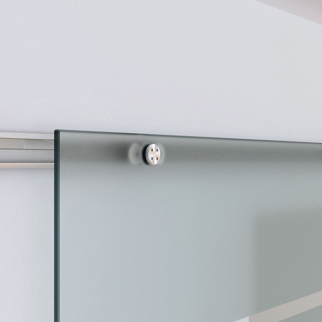 Skydedør i glas delvist satineret, 900 x 2050 mm