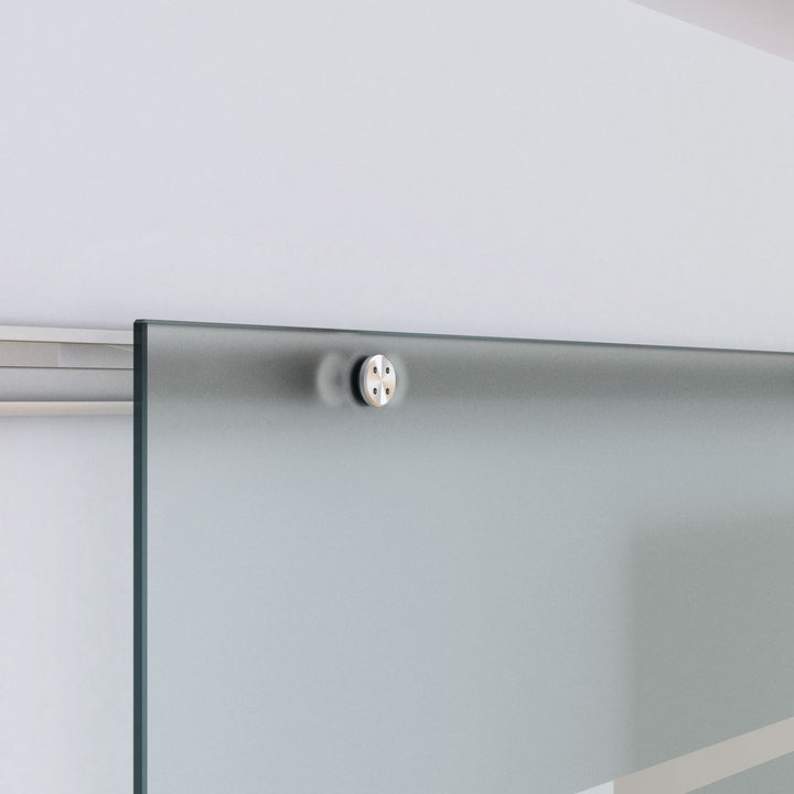 Skydedør i glas delvist satineret, 900 x 2050 mm