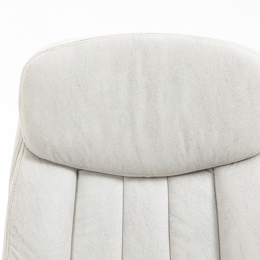 Kontorstol med massage- og varmefunktion, ergonomisk, 66x67x110-118cm, cremehvid