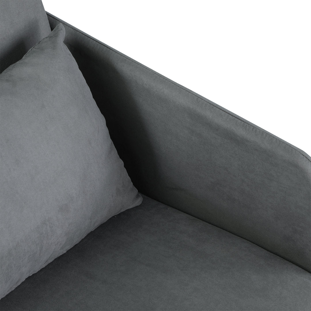 Sovesofa enkeltsofa vaskbart betræk 2 sidelommer pude metalgrå 70 x 76 x 77 cm