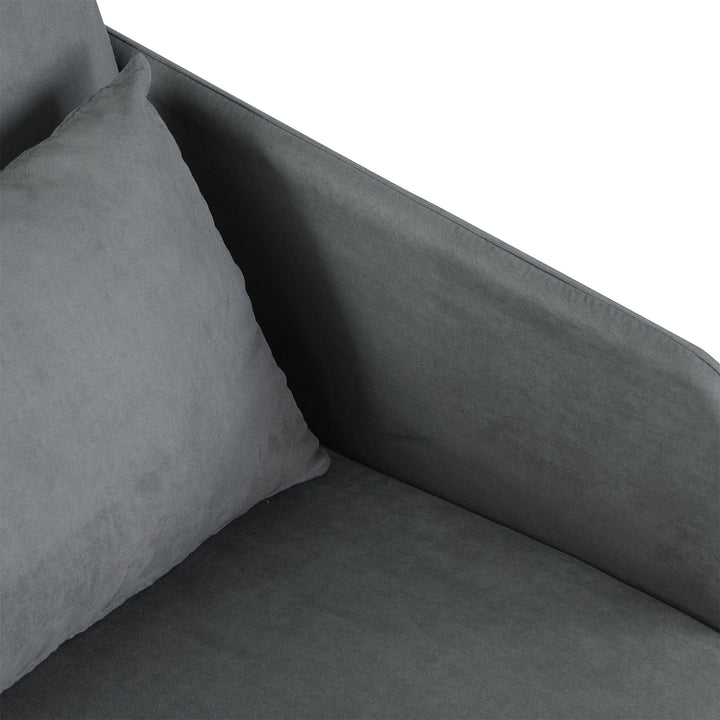 Sovesofa enkeltsofa vaskbart betræk 2 sidelommer pude metalgrå 70 x 76 x 77 cm
