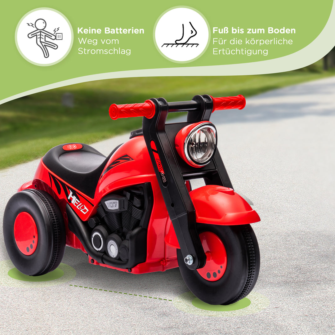 Kørebil, motorcykeldesign, musik og bobler, for alderen 2-5, rød