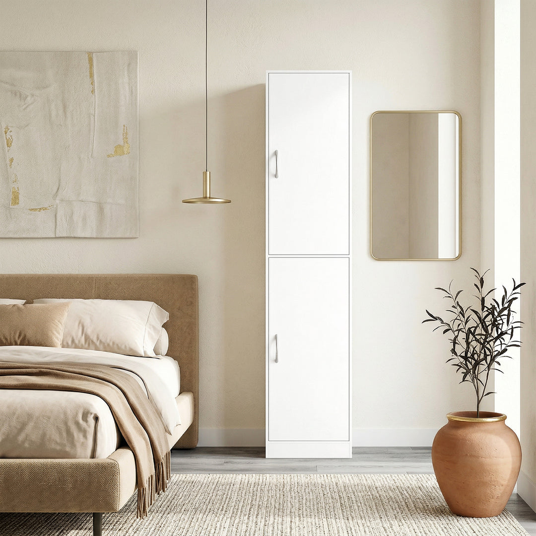 180 cm høj bogreol, moderne 5-etagers hylde med justerbare hylder, fritstående opbevaringsskab, hvid