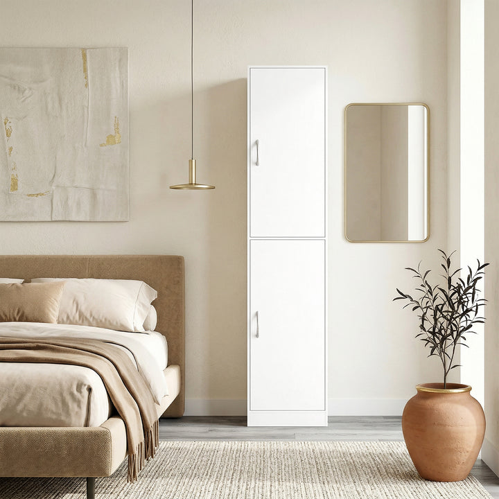 180 cm høj bogreol, moderne 5-etagers hylde med justerbare hylder, fritstående opbevaringsskab, hvid
