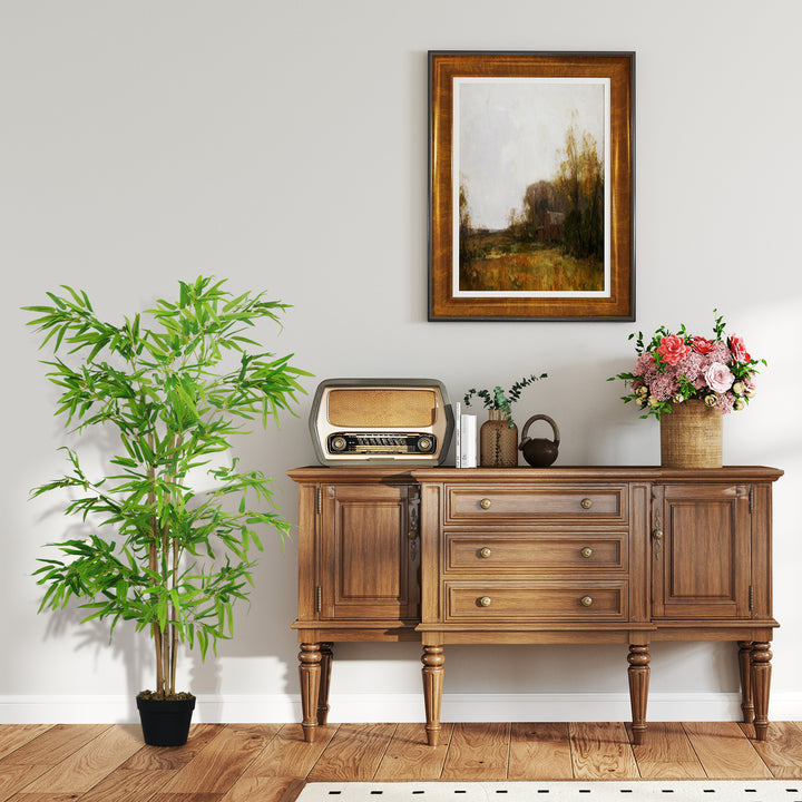 Kunstig bambus, kunstig plante, dekorativ plante med potte, kunstigt træ, trædekoration, 150 cm