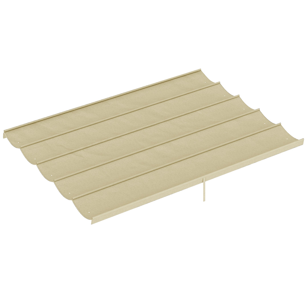 Udskiftningstag til 4 x 3 m pergola, udtrækkeligt, med drænhuller til regnvand, vejrbestandigt, polyester, 350 x 260 cm, beige