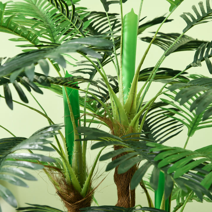 Kunstig palme, 1 m, realistiske grene, dekorativ plante, plastik, med potte, brun+grøn