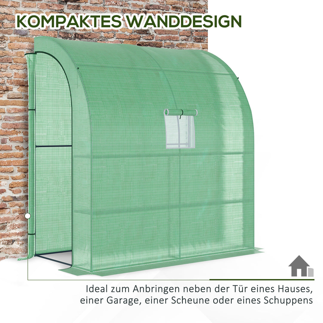 Polytunnel tomatdrivhus med netvindue, drivhus med rulleporte, dyrkehus med uv-beskyttelse, grøn, 200 x 100 x 215 cm