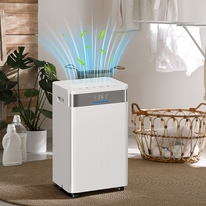 Affugter, 4,5 liters tank, 24-timers timer, LED-display, plastik, hvid