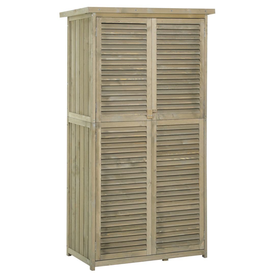 Træskur med skrånende asfalttag, låste døre, vandtæt og fri ventilation. Grå, 87 x 46,5 x 160 cm