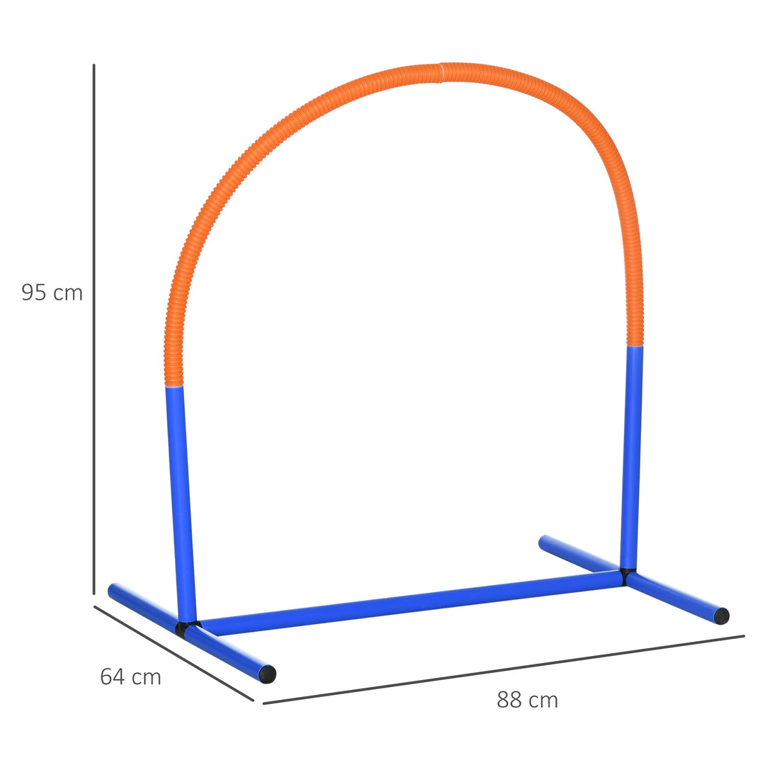 Agility-sæt til hunde, hundetræning, 4 buer, til begyndere, med bæretaske, blå+orange, 88 x 64 x 95 cm