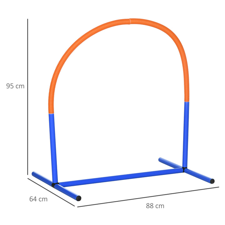 Agility-sæt til hunde, hundetræning, 4 buer, til begyndere, med bæretaske, blå+orange, 88 x 64 x 95 cm