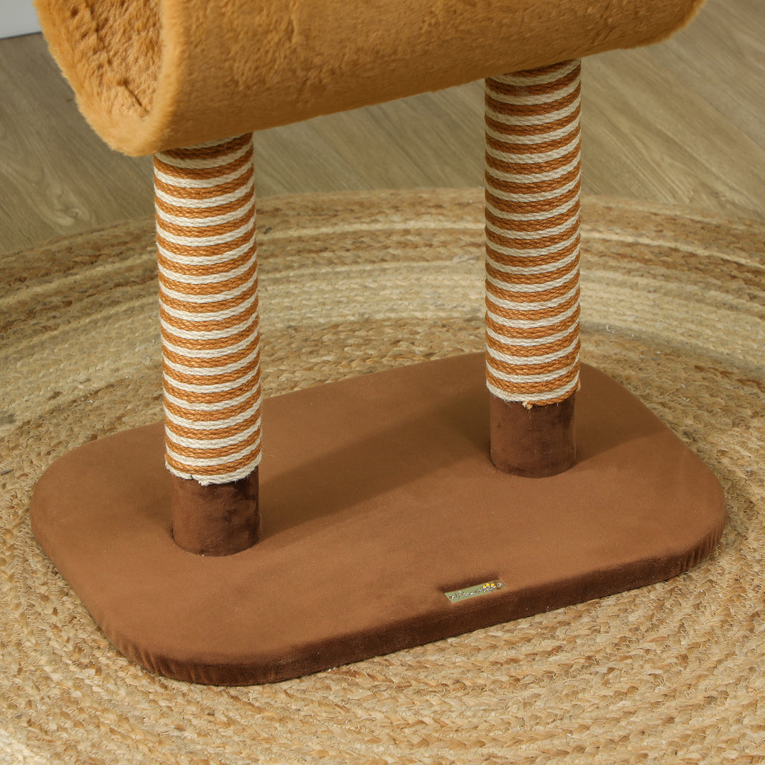 Kradsetræ 98 cm kattetårn i hjortedesign, med hule, legebold, jutestammer brune