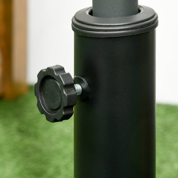 Parasolstativ, parasolholder, parasolfod, vejrbestandig, 51 cm x 51 cm x 32H cm, sort