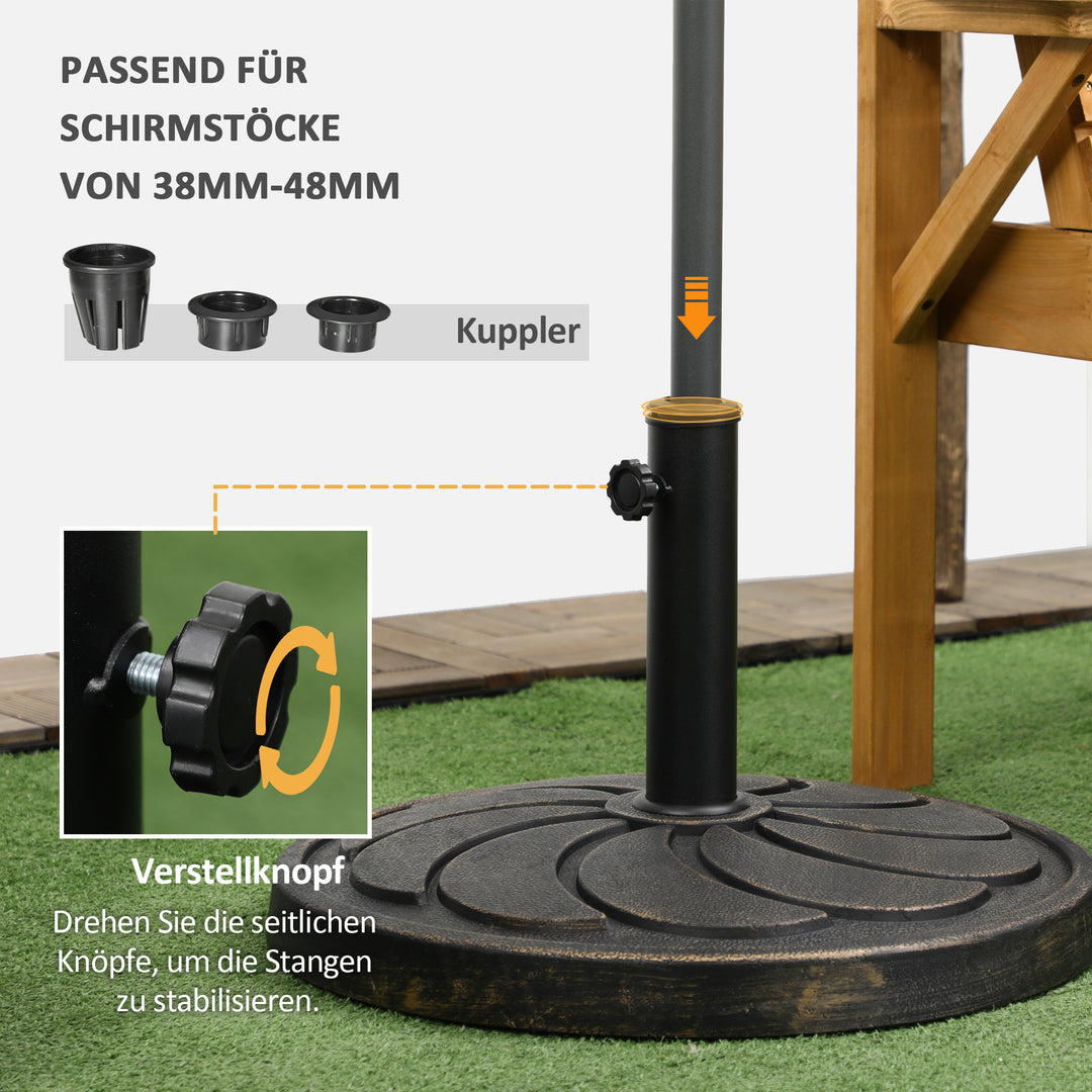 Parasolstativ/parasolholder, vejrbestandig, Ø53 x 33H cm, sort