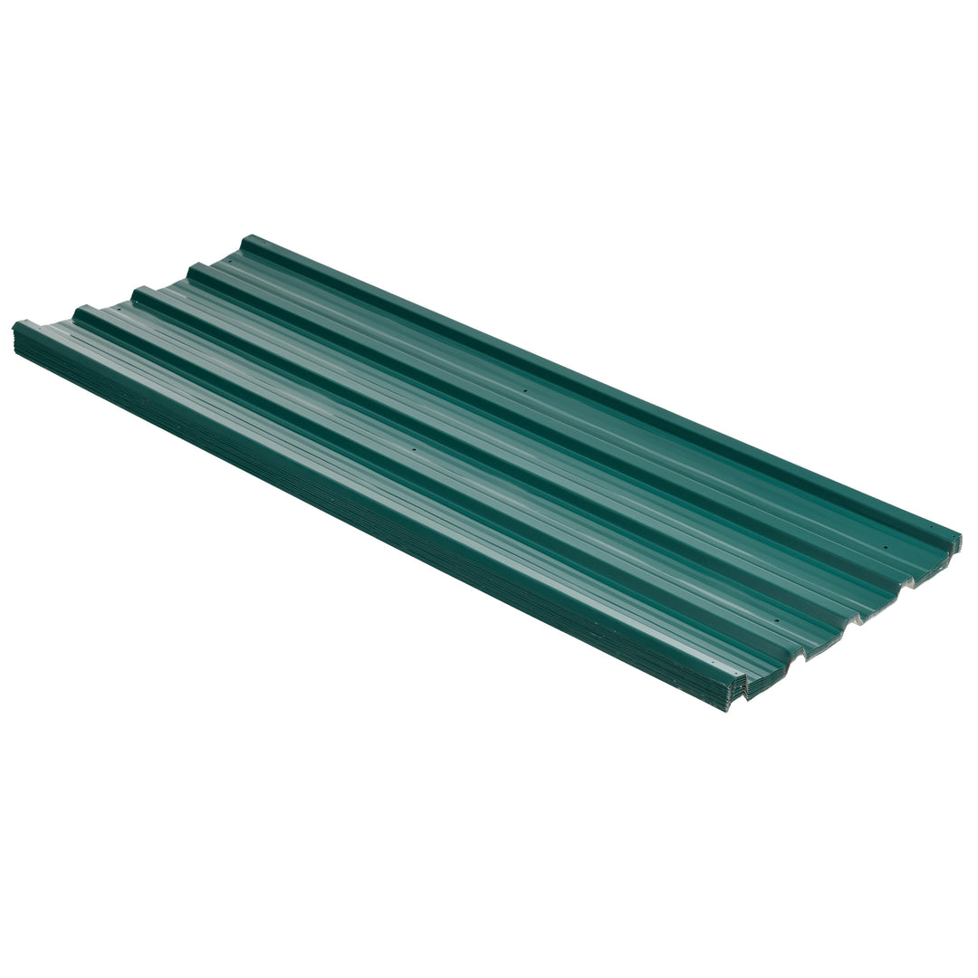 12 stk. trapezformet metalplade 129x45cm 7m² Galvaniseret tagplade 0,25 mm Vejrbestandig profilplade Grøn