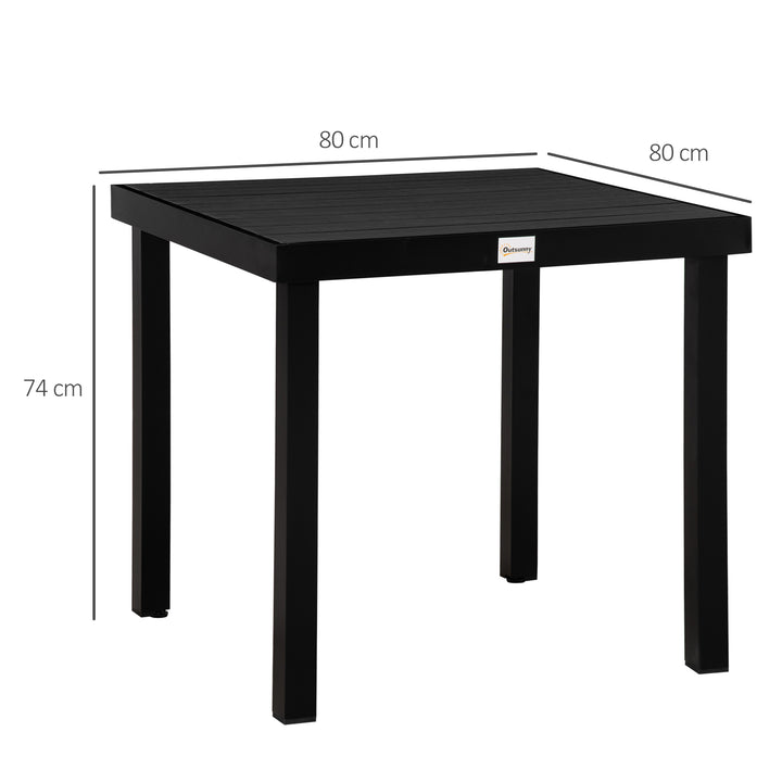 Havebord til 4 personer, spisebord, aluminiumsbord, havemøbler, loungemøbler, letplejelig plastik, sort, 78 x 78 x 74 cm