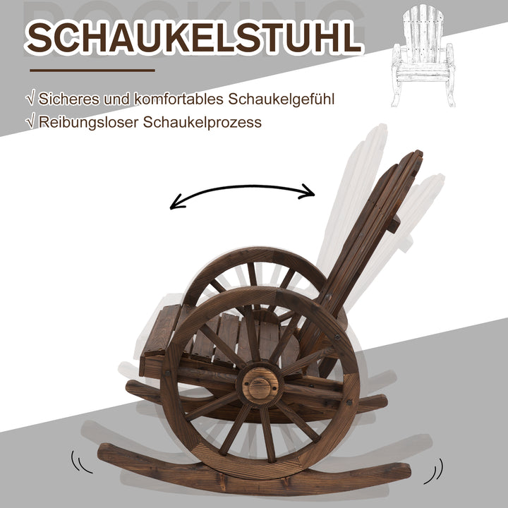 Gyngestol, rustikt design, forseglet massivt træ, vejrbestandig, 68 cm x 88 cm x 92 cm