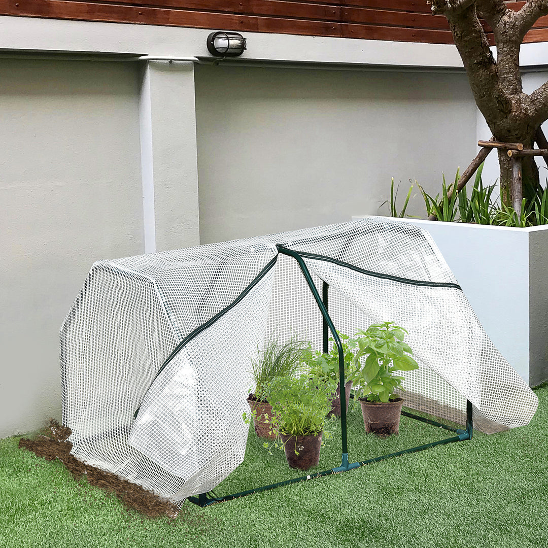 Minidrivhus, vejrbestandigt, let at transportere, 99 cm x 71 cm x 60 cm, polytunnel, grøn