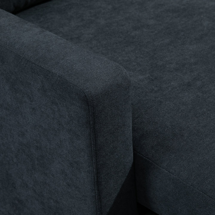 Hjørnesofa, sofasæt, med vendbar chaiselong, 197 x 139 x 91 cm, mørkegrå