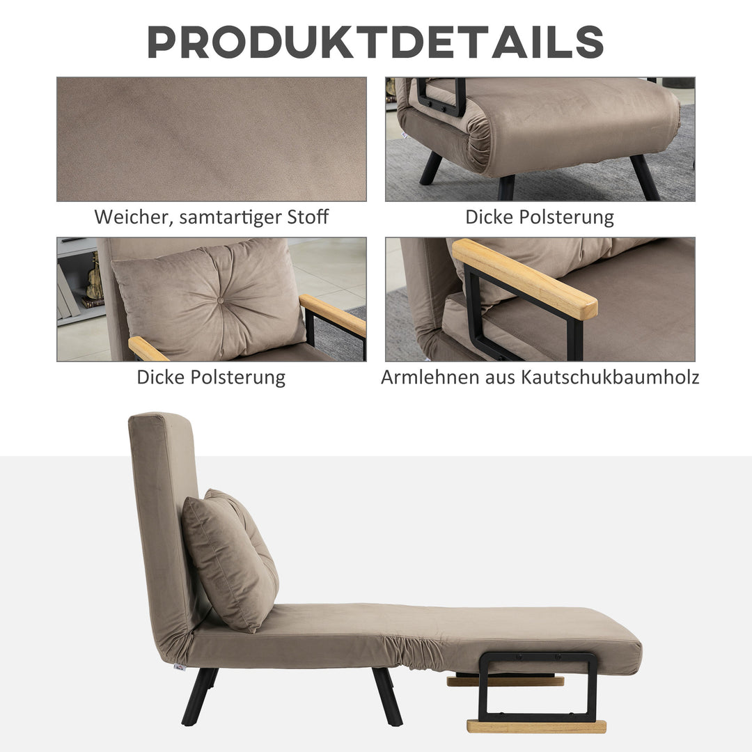 Sovestol, gæsteseng, justerbar ryglæn, op til 120 kg, stålstel, 63 x 73 x 81 cm, lysegrå