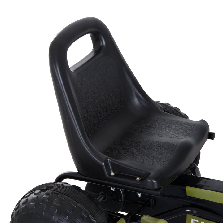 Gokart pedalbil med håndbremse, frem- og bakgear, børnekøretøj kettcar pedalbil med justerbart sæde til børn 3-6 år, 99 x 65 x 56 cm grøn