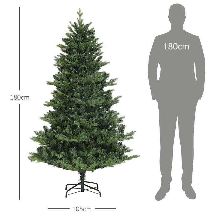 Juletræ, kunstig gran, naturtro, bredt og frodigt, 180 x 105 cm, grønt
