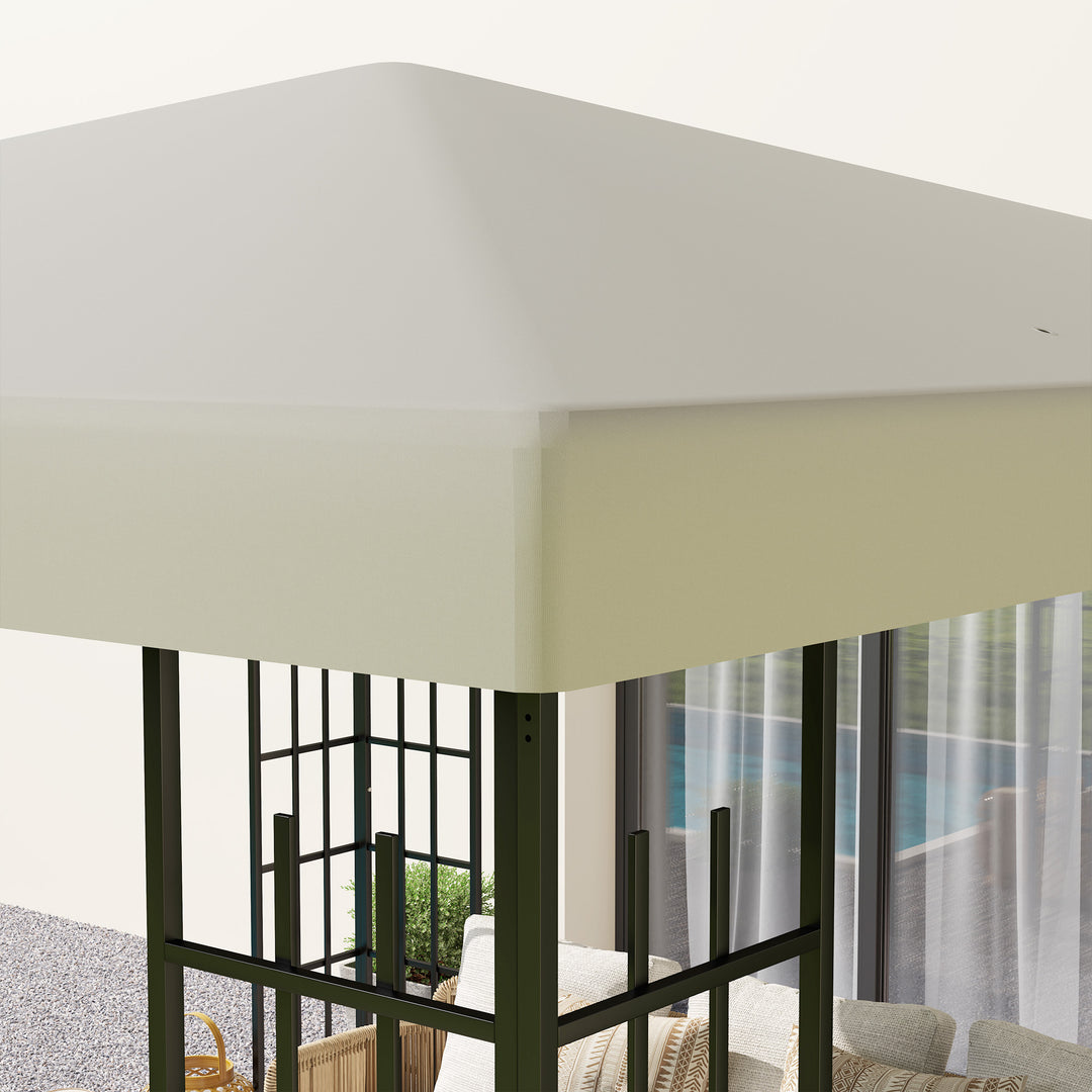 3 X 3m reservepavillonpresenning havepavillonpresenning med vandafløbshuller upf30+ cremehvid