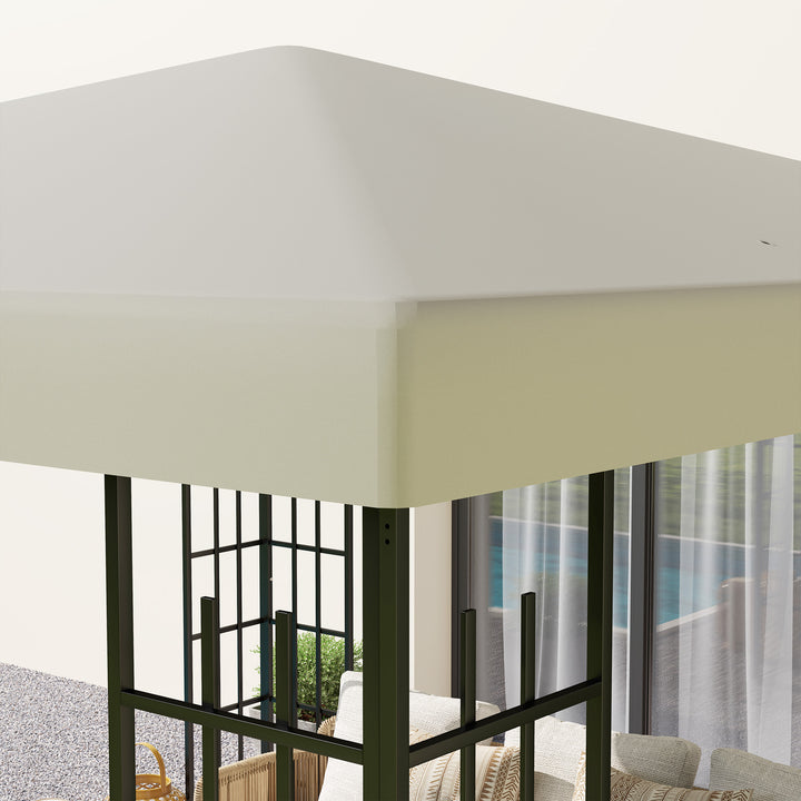 3 X 3m reservepavillonpresenning havepavillonpresenning med vandafløbshuller upf30+ cremehvid