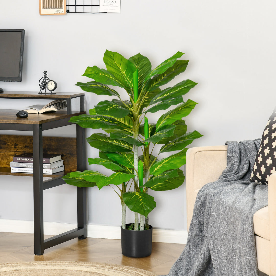 Kunstigt træ 95 cm, kunstig plante med 33 blade, potte til stuen
