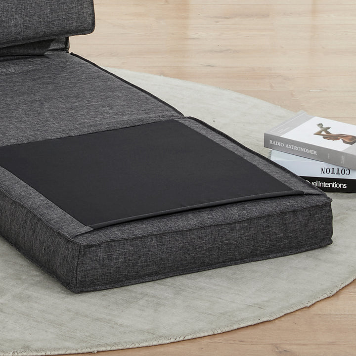 Gulvstol, justerbar klapstol, 61 x 73 x 58 cm, mørkegrå