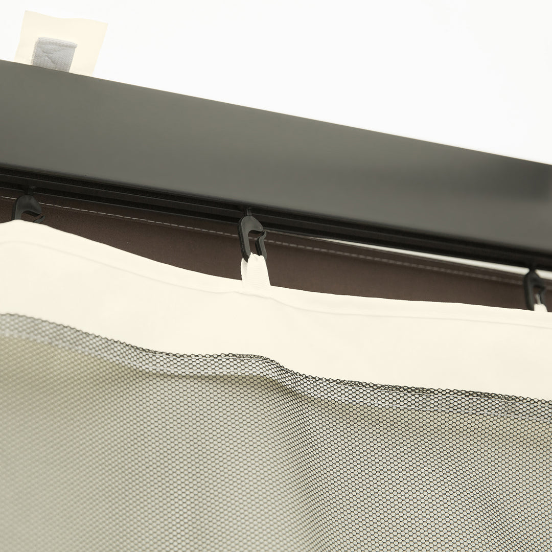 Reservenetgardin til 3 x 4 m havepavilloner, insektnet, med lynlåse, polyester, sort