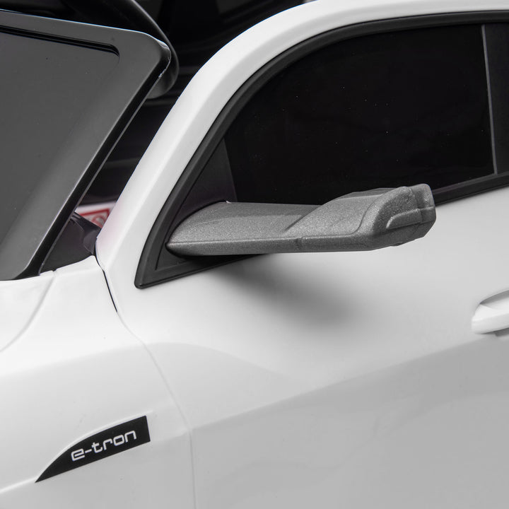Elektrisk børnebil 12v elbil audi e-tron elbil med fjernbetjening, sikkerhedssele, musik (mp3/usb/tf), børnebil til børn 3-5 år, 3-5 km/t, hvid