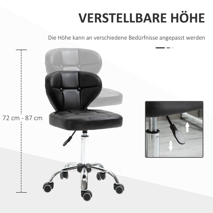 Sæt med 2 arbejdstabuer med ryglæn, 72-87 cm højdejusterbar, mørkegrå, 45 x 47 x 72-87 cm