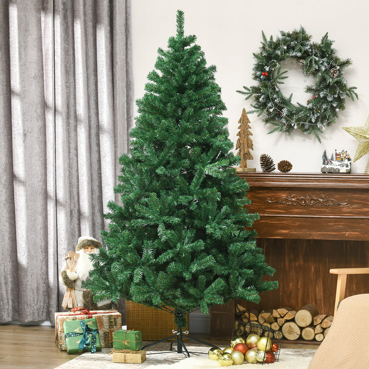 Juletræ 1,8 m kunstig gran juletræ 1000 grene metalfod pvc grøn ø120 x 180h cm