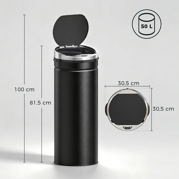 50L sensor skraldespand, automatisk affaldsbeholder, køkkenspand i rustfrit stål med infrarød sensor, til køkken, spisestue