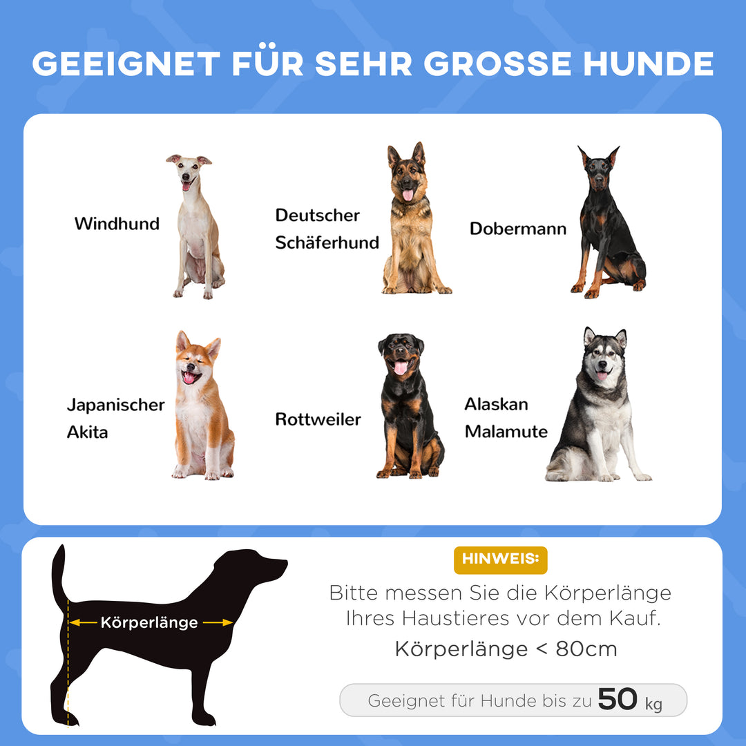 Udendørs hundeseng vejrbestandig hundeseng med baldakin, foldbar, 122 x 92 x 108 cm, blå + sort