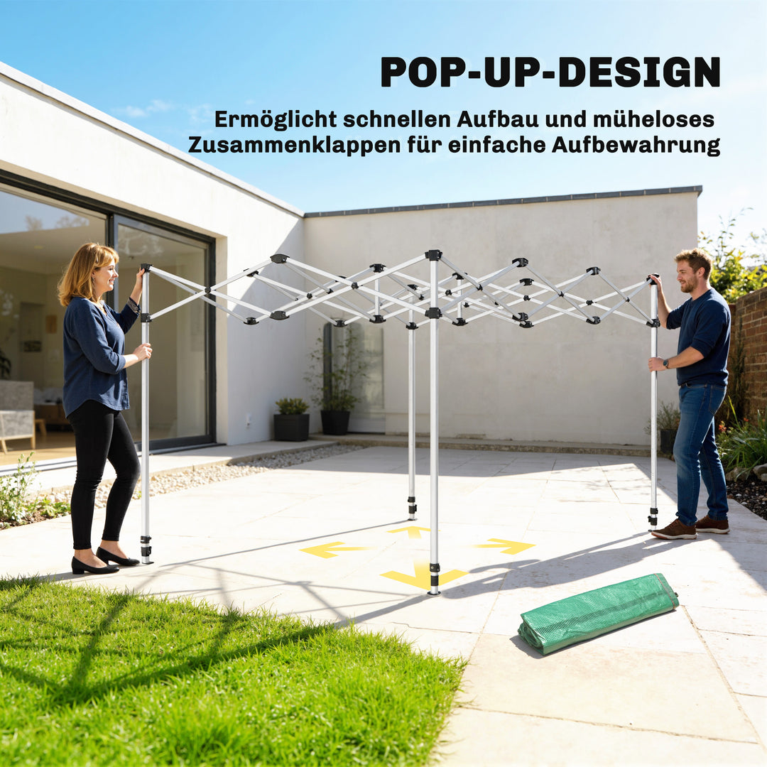 Pop-up drivhus ca. 200x300x270 cm, foldbart foliedrivhus med skråtag, lynlåsdøre og vinduer