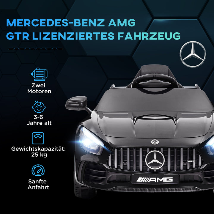 Elektrisk kørebil, mercedes, 3-5 km/t, fjernbetjening, lys og musik, sort