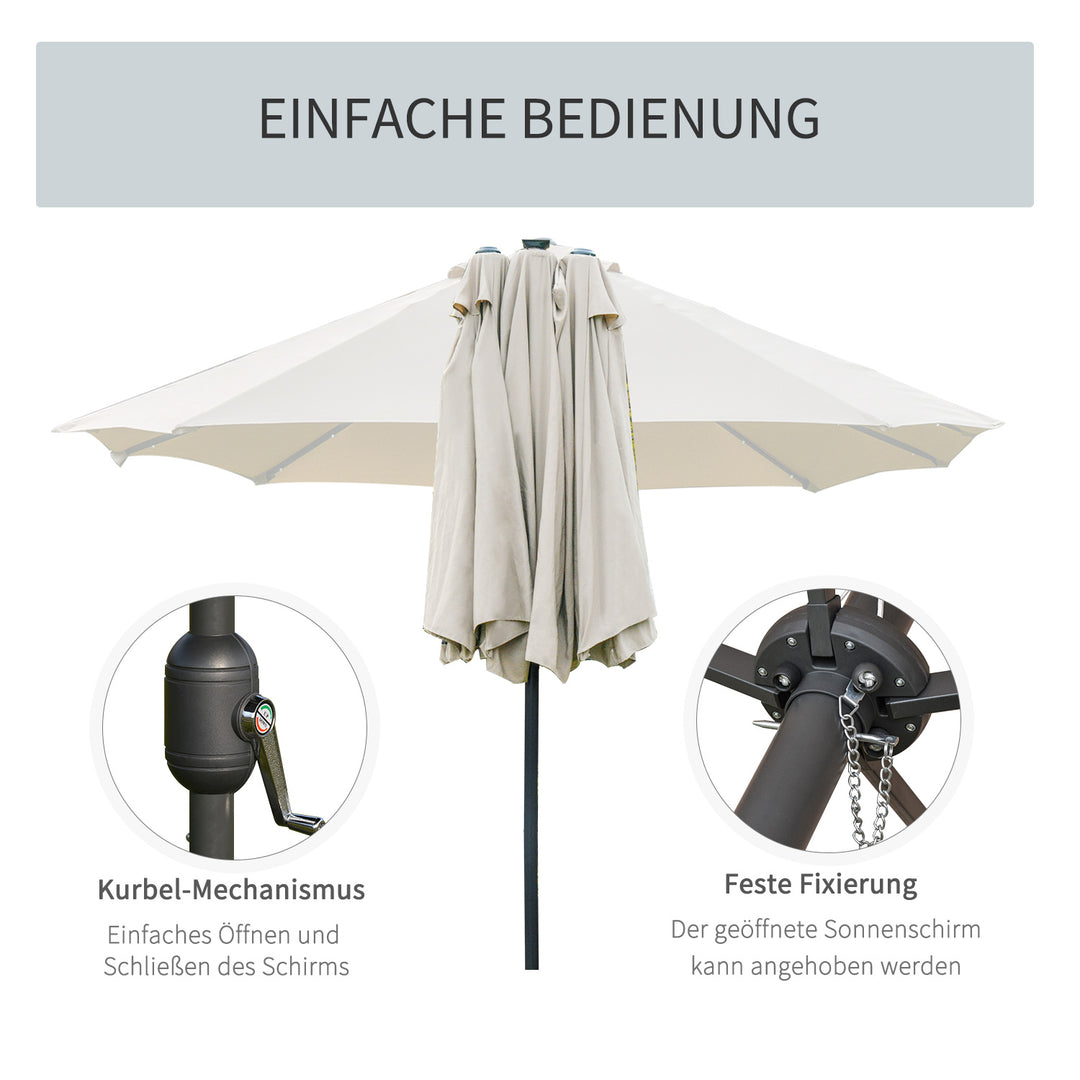 Oval parasol cremehvid 440 x 256 cm