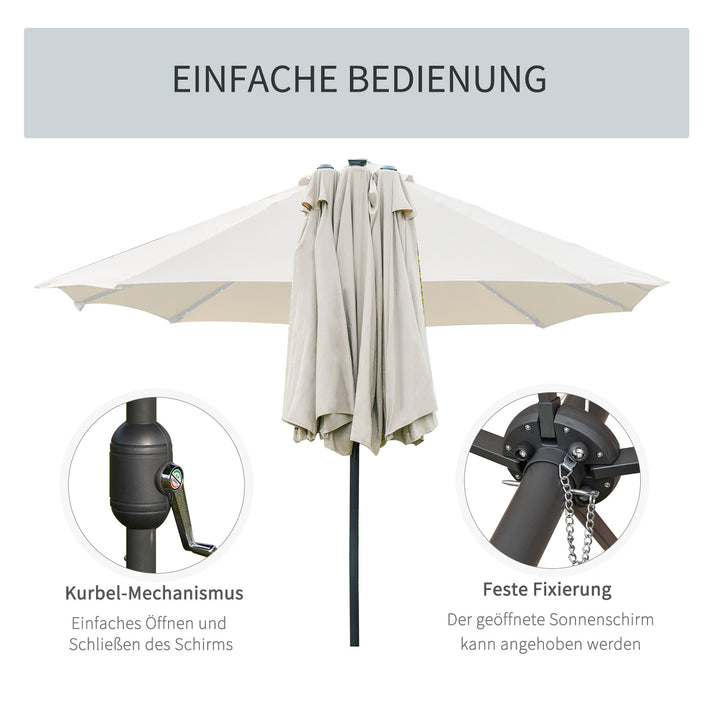Oval parasol cremehvid 440 x 256 cm