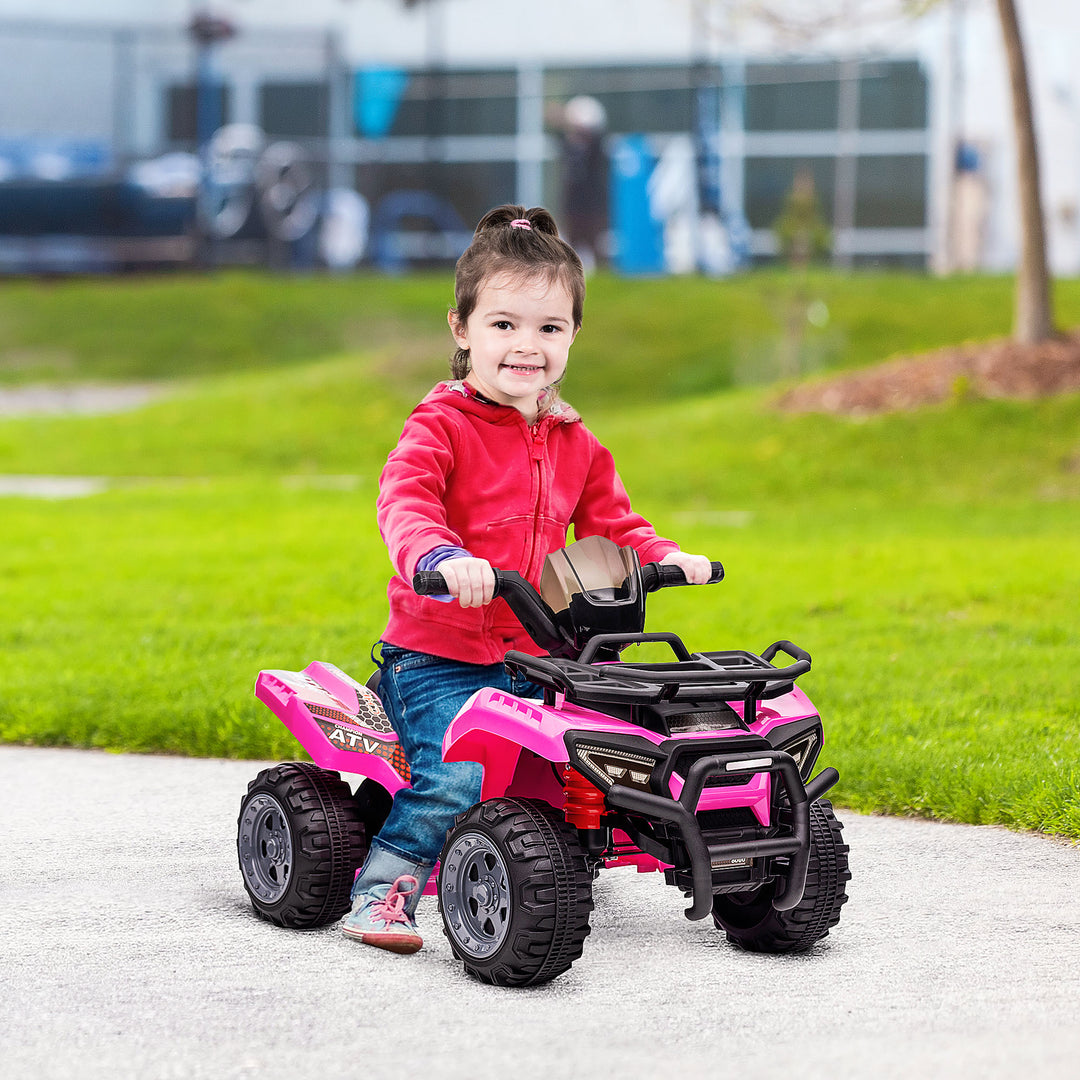Børne elektrisk quad 6V med fremadgående funktion, musik, elektrisk quad til børn 1,5-3 år, lyserød