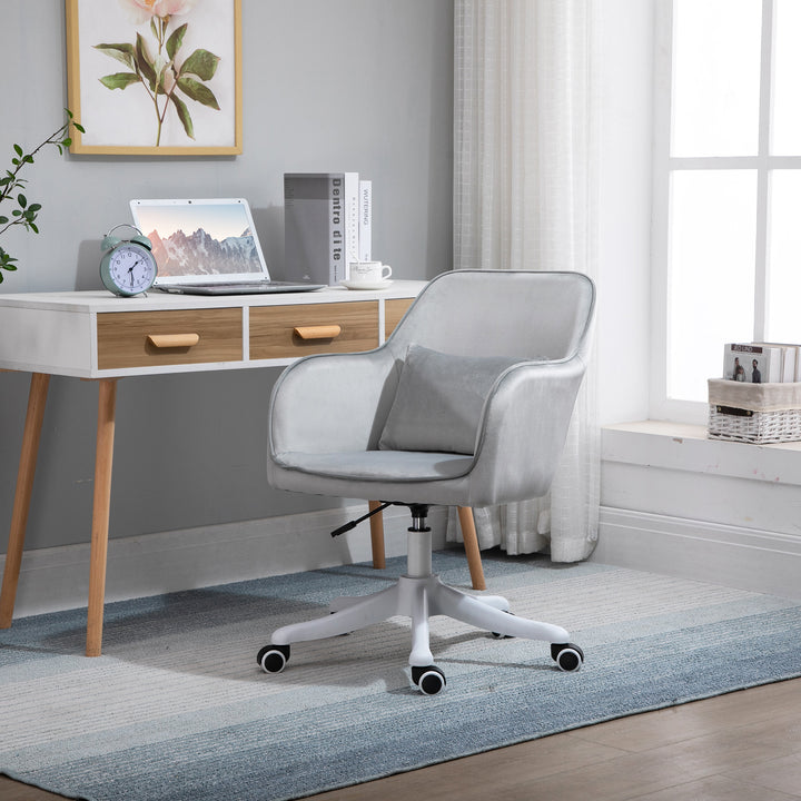 Massagebordstol 78-86 cm højdejusterbar kontorstol drejestol computerstol med usb trin arbejdsstol med vibrationsfunktion lændepude massagefunktion grå