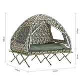 Rummelig og robust - Armygrøn teltseng til 2 personer!