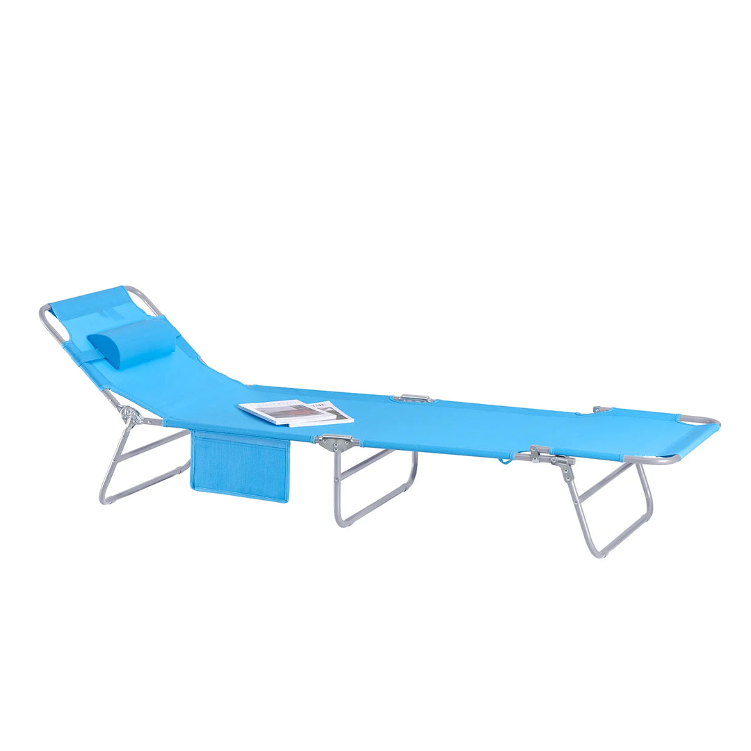 Liggestol, foldbar, L195 x B63 x H30 cm, turkis
