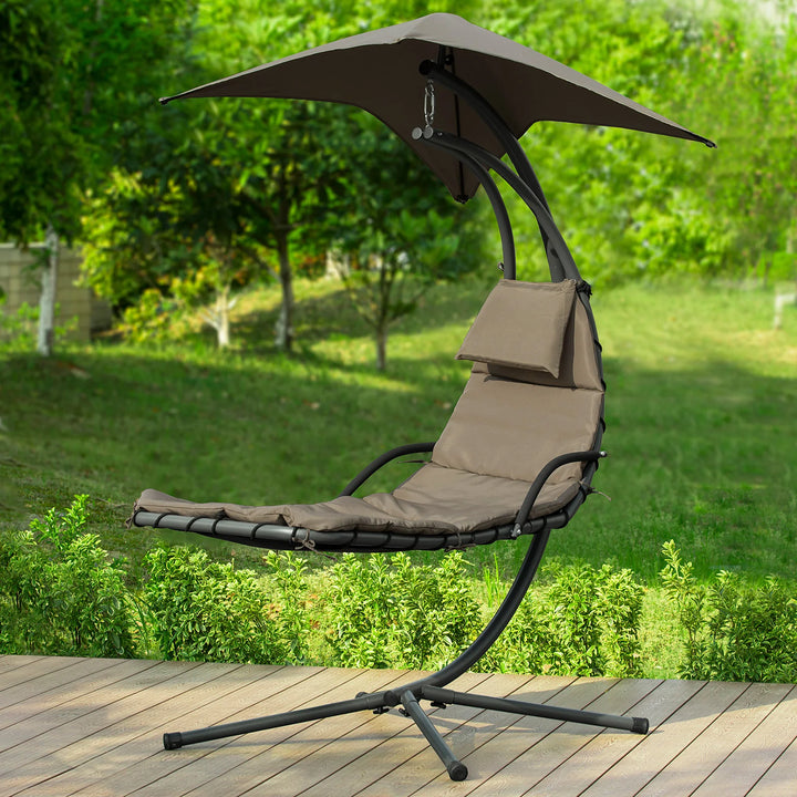 Moderne hængestol,  L170 x B115 x H210 cm, brun
