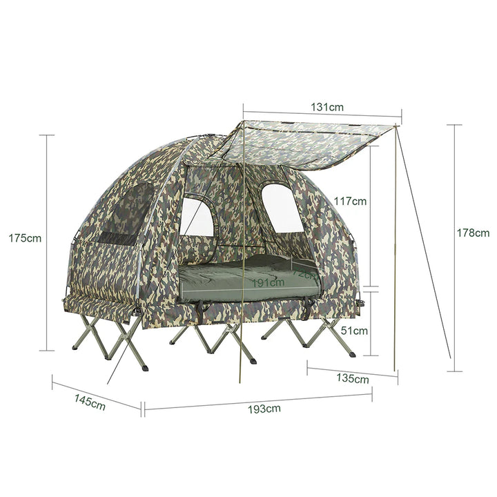 2-personers solbeskyttet telt, 5-i-1 Campingløsning - Perfekt til Udeaktiviteter!