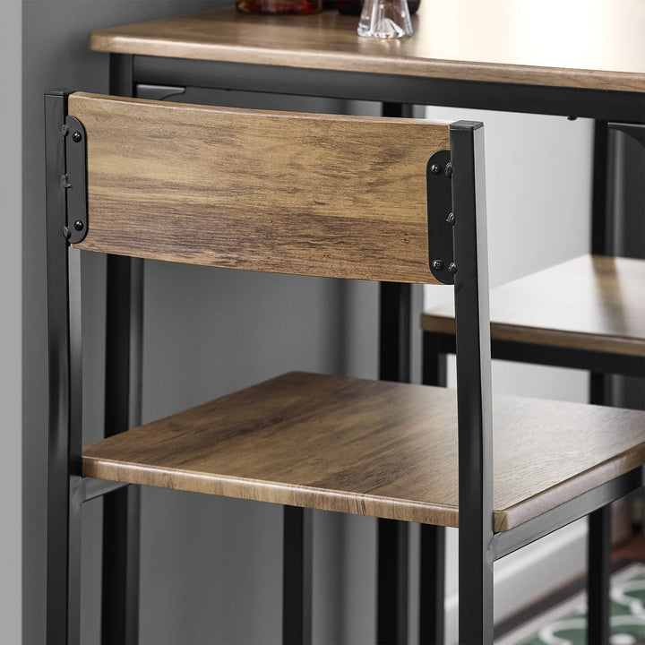 Barbordssæt med bord og 2 stole, brun