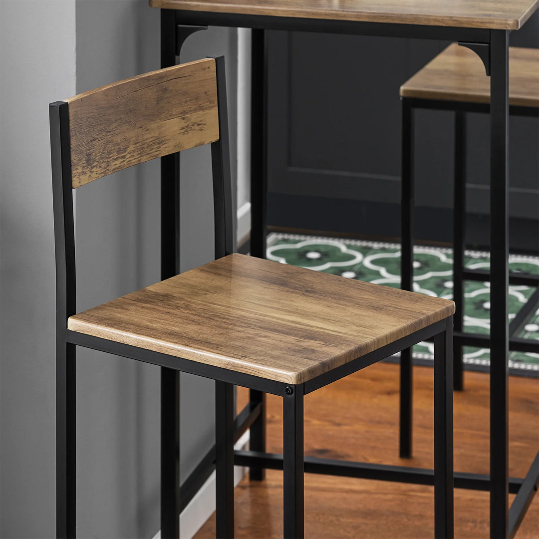 Barbordssæt med bord og 2 stole, brun