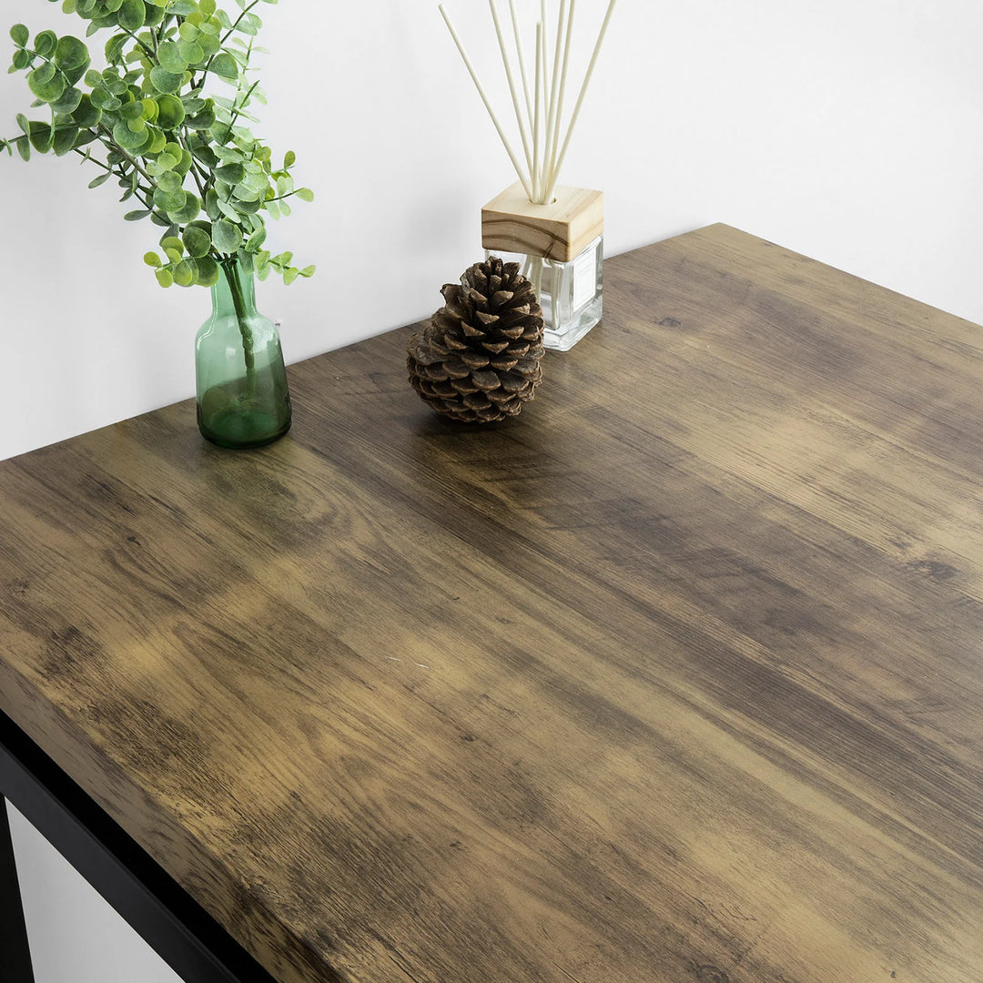 Enkelt spisebord, industrielt look, B110 x D70 x H76 cm, naturfarvet-brun med sorte ben